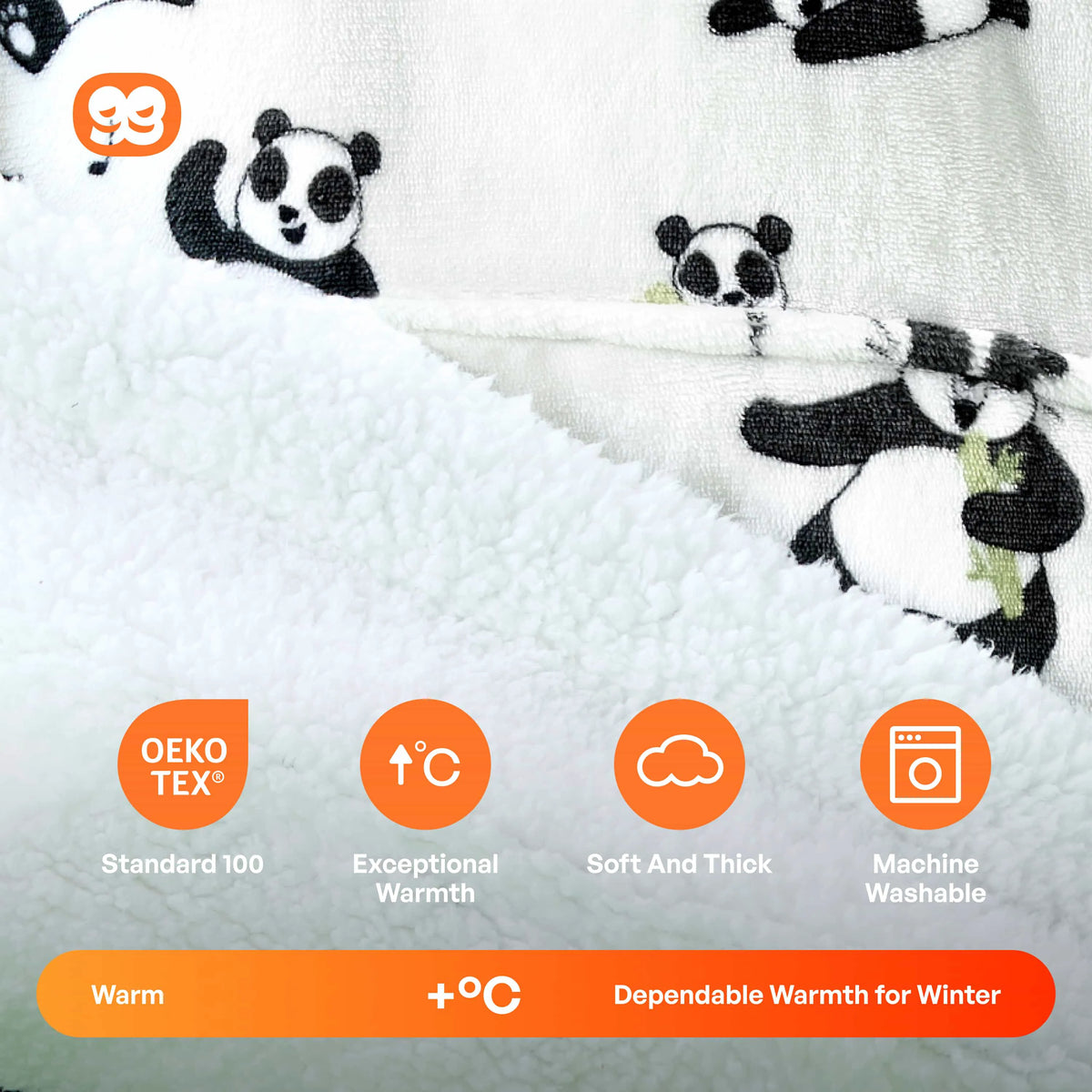 Adult Sherpa Wearable Blanket - Panda