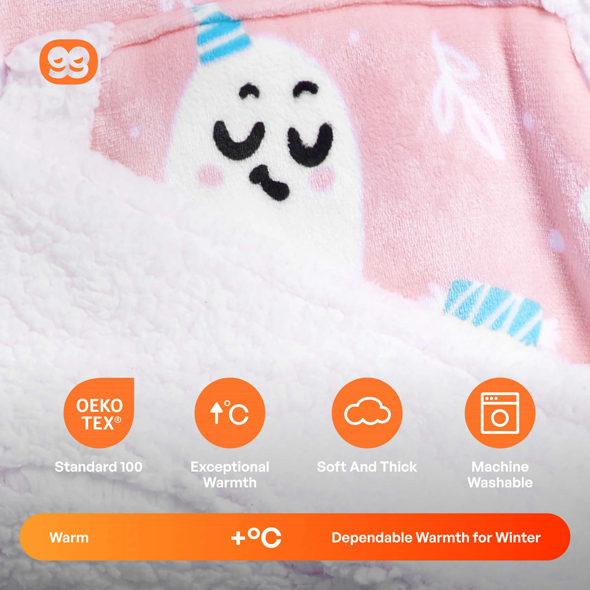 Adult Flannel Wearable Blanket - Halloween Pink Ghost