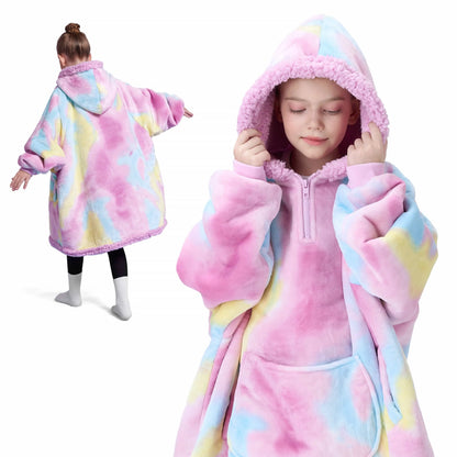 Kids' Sherpa Wearable Blanket - Cotton Candy Tie Dye