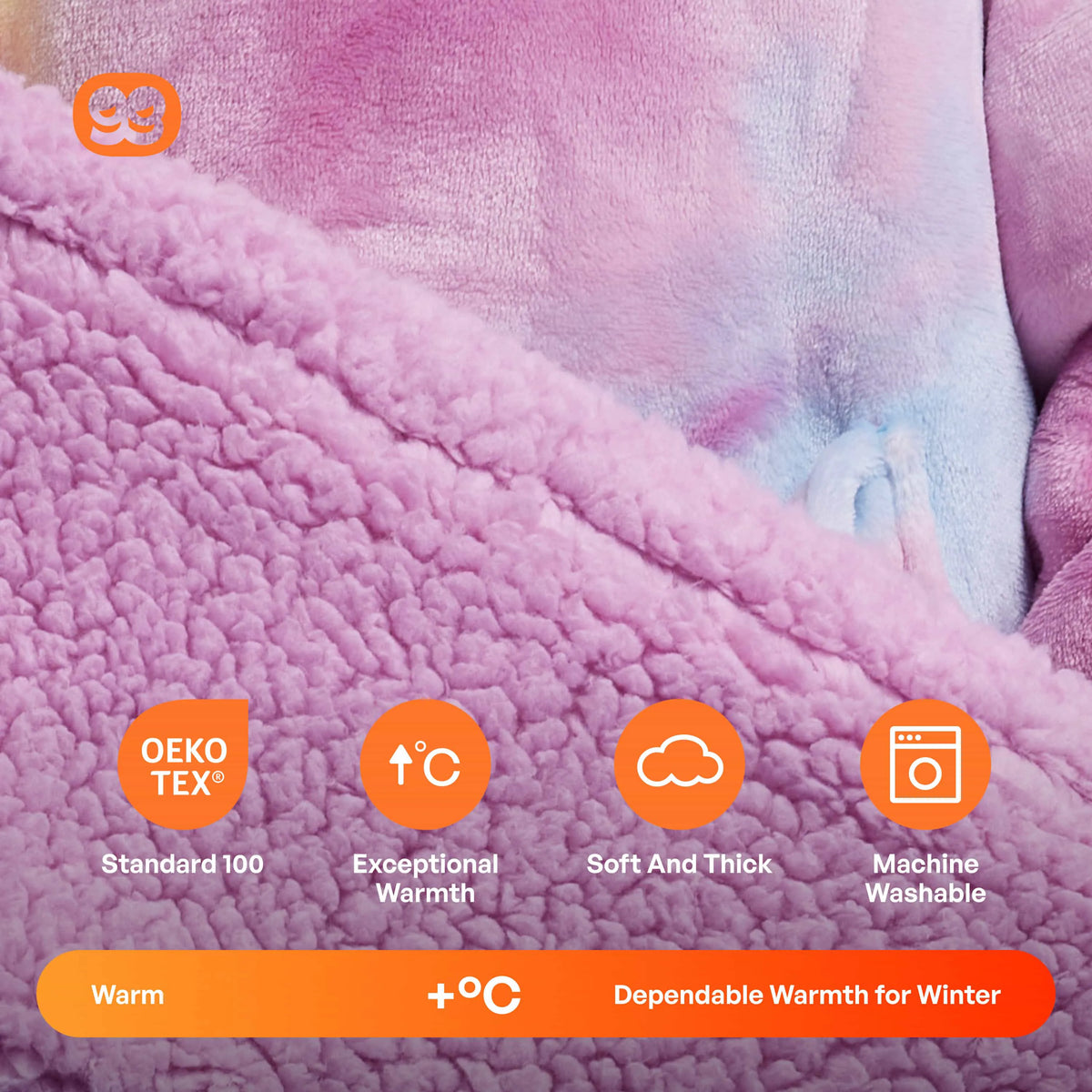 Kids' Sherpa Wearable Blanket - Cotton Candy Tie Dye
