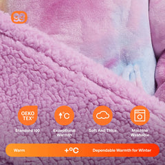 Kids' Sherpa Wearable Blanket - Cotton Candy Tie Dye