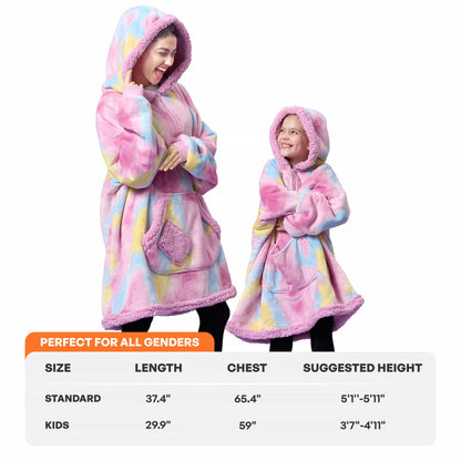Kids' Sherpa Wearable Blanket - Cotton Candy Tie Dye