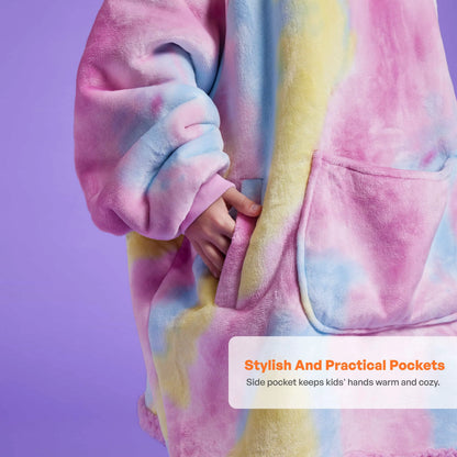 Kids' Sherpa Wearable Blanket - Cotton Candy Tie Dye