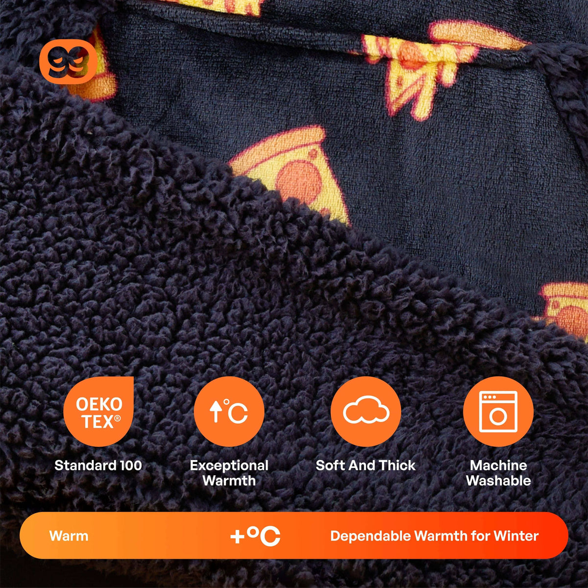 Kids' Sherpa Wearable Blanket - Pizza