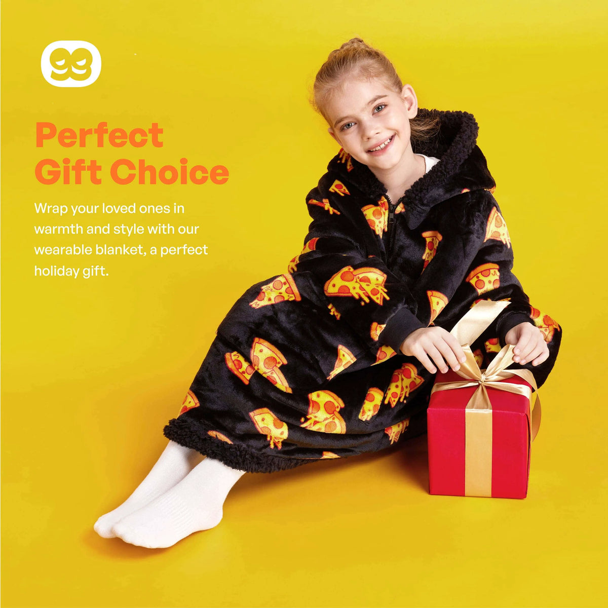 Kids' Sherpa Wearable Blanket - Pizza