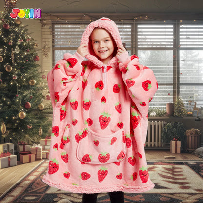 Kids' Sherpa Wearable Blanket - Strawberry
