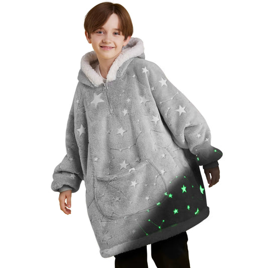 Kids' Sherpa Wearable Blanket - Star Glow Print