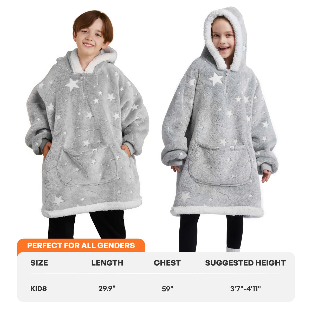 Kids' Sherpa Wearable Blanket - Star Glow Print