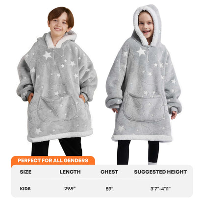 Kids' Sherpa Wearable Blanket - Star Glow Print
