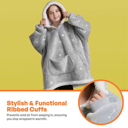 Kids' Sherpa Wearable Blanket - Star Glow Print