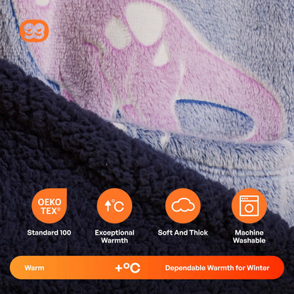 Kids' Sherpa Wearable Blanket - Dinosaur Glow Print