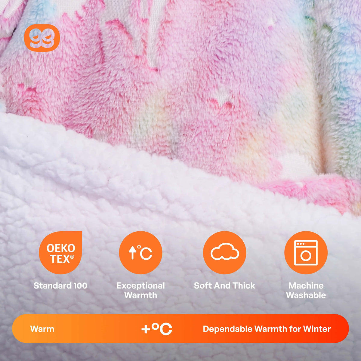Kids' Sherpa Wearable Blanket - Unicorn Glow Print
