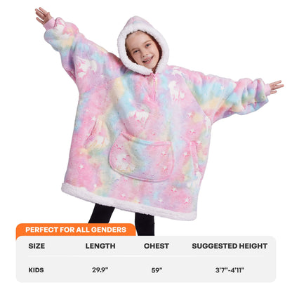 Kids' Sherpa Wearable Blanket - Unicorn Glow Print