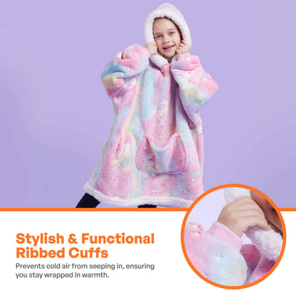Kids' Sherpa Wearable Blanket - Unicorn Glow Print