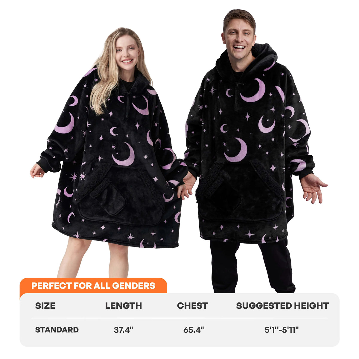 Adult Sherpa Wearable Blanket - Black Cat Shape