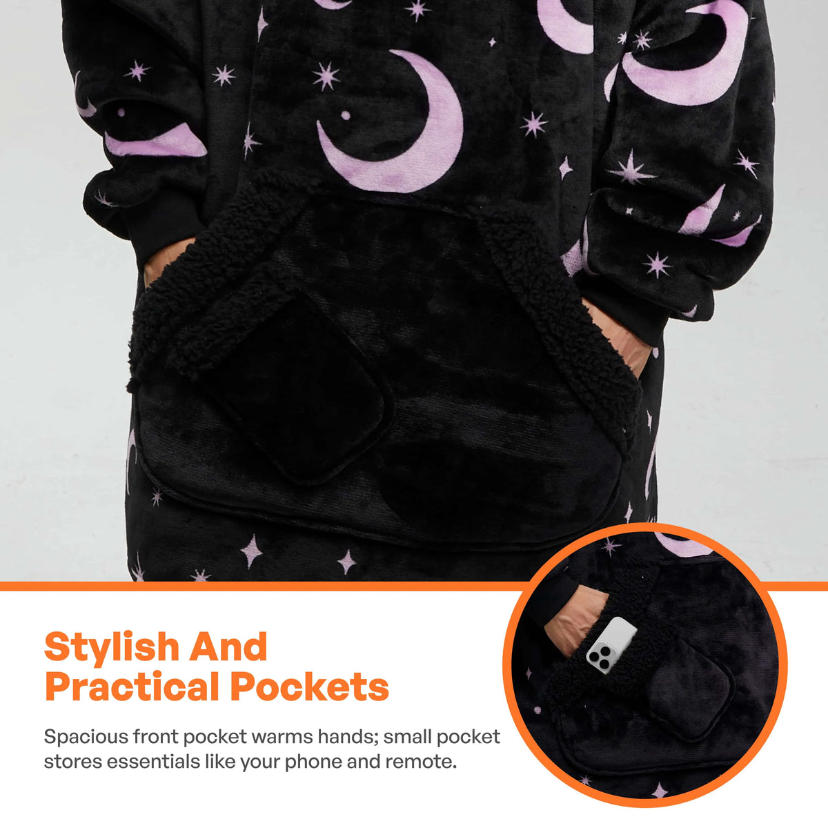 Adult Sherpa Wearable Blanket - Black Cat Shape