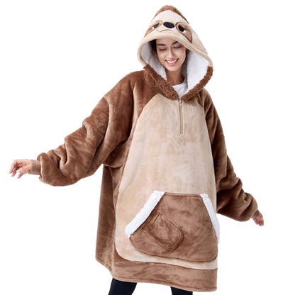 Adult Sherpa Wearable Blanket - Sloth Shape