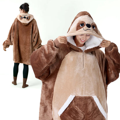 Adult Sherpa Wearable Blanket - Sloth Shape