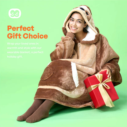 Adult Sherpa Wearable Blanket - Sloth Shape