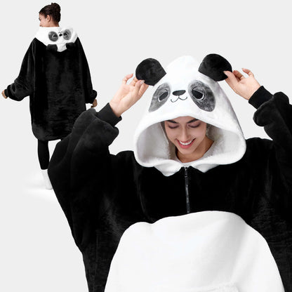 Adult Panda Sherpa Wearable Blanket