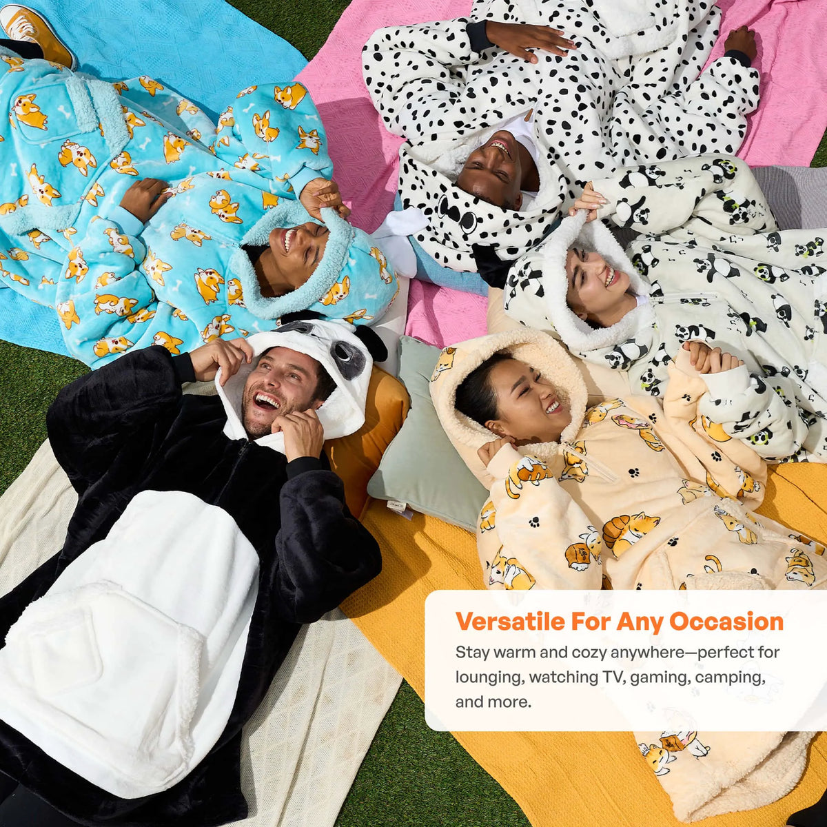 Adult Panda Sherpa Wearable Blanket