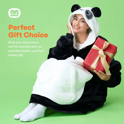 Adult Panda Sherpa Wearable Blanket