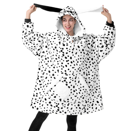 Adult Dalmatian Sherpa Wearable Blanket