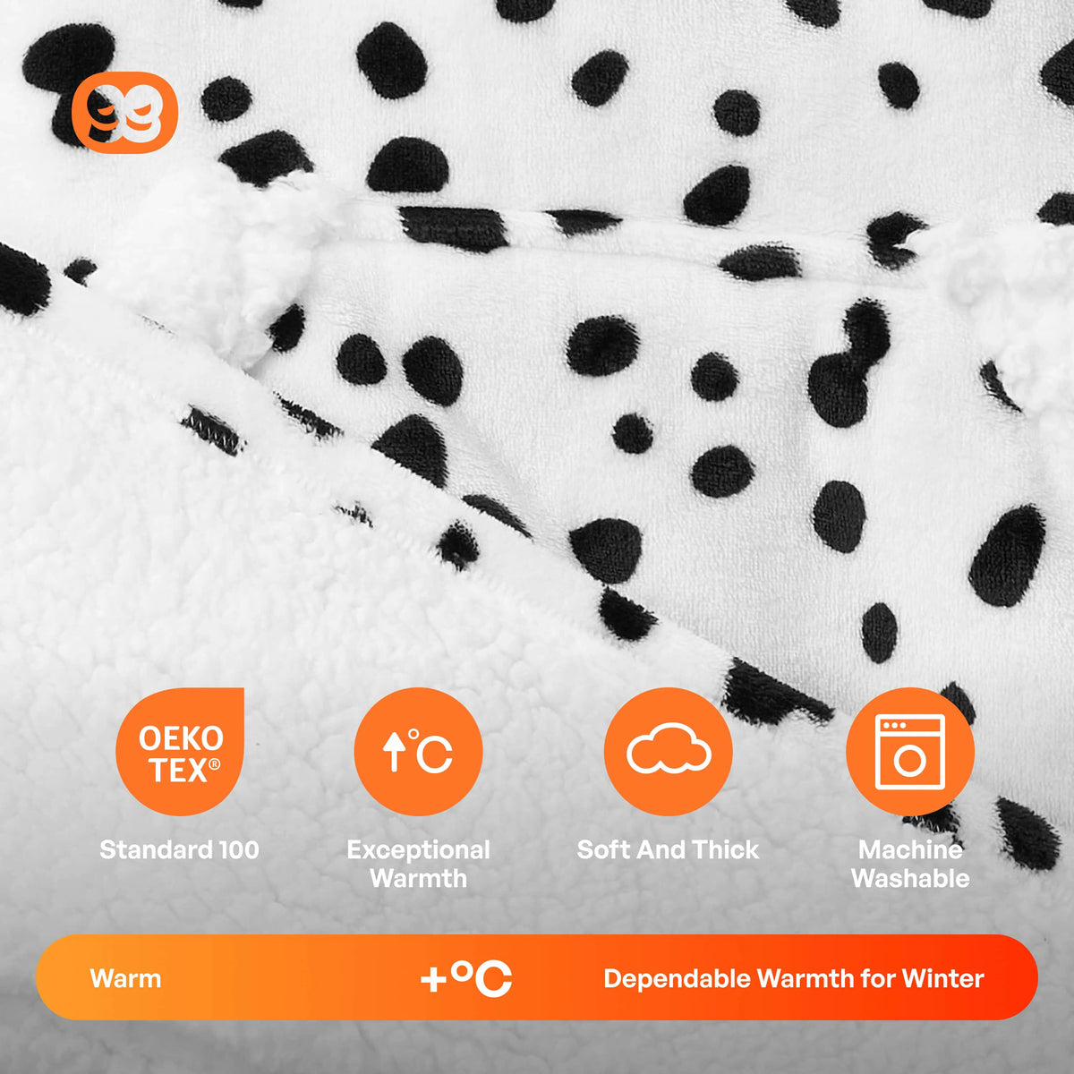 Adult Dalmatian Sherpa Wearable Blanket