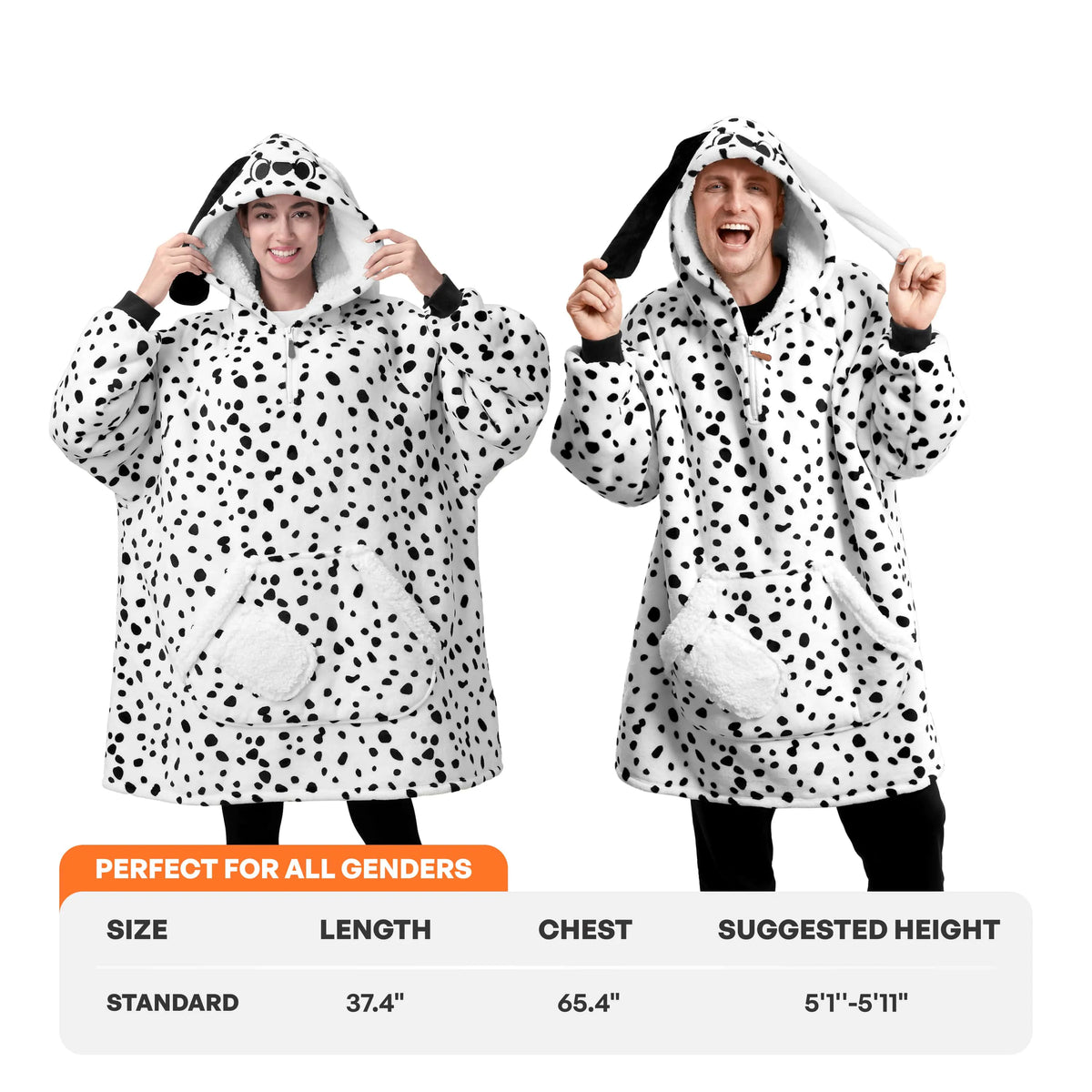 Adult Dalmatian Sherpa Wearable Blanket