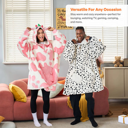 Adult Dalmatian Sherpa Wearable Blanket