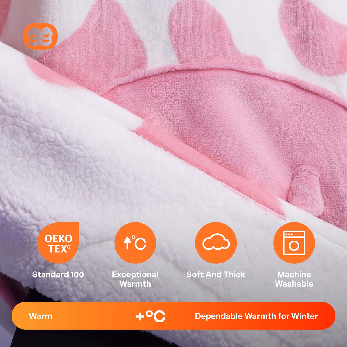 Strawberry Cow Adult Sherpa Wearable Blanket