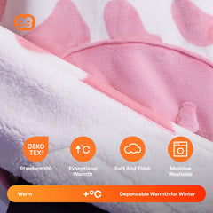 Strawberry Cow Adult Sherpa Wearable Blanket