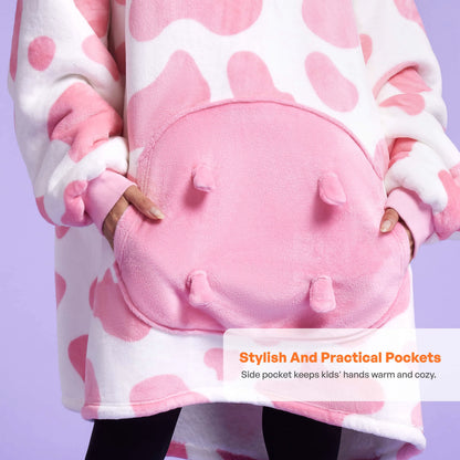 Strawberry Cow Adult Sherpa Wearable Blanket