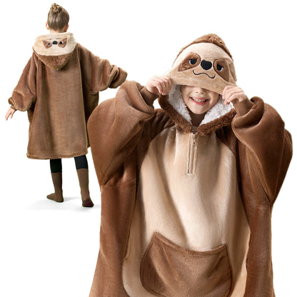 Kids' Sherpa Wearable Blanket - Sloth Shape