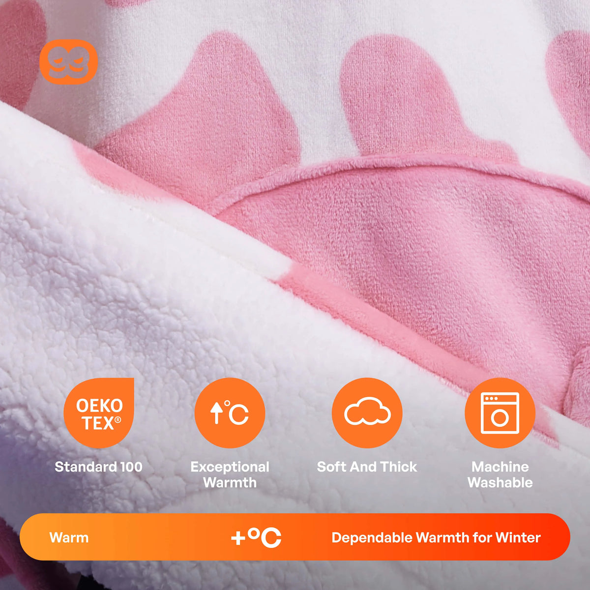 Kids' Sherpa Wearable Blanket - Strawberry Cow Shape