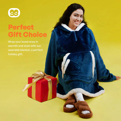 Adult Sherpa Wearable Blanket - Navy
