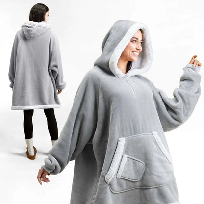 Adult Sherpa Wearable Blanket - Gray