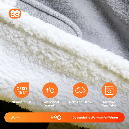Adult Sherpa Wearable Blanket - Gray