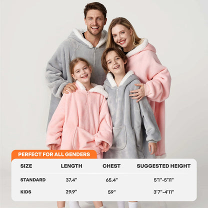 Adult Sherpa Wearable Blanket - Gray