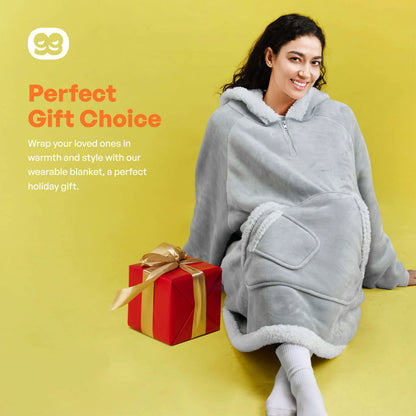 Adult Sherpa Wearable Blanket - Gray