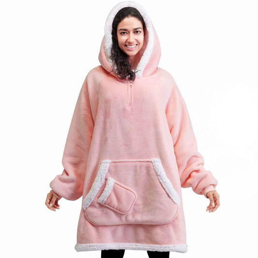 Adult Sherpa Wearable Blanket - Pink