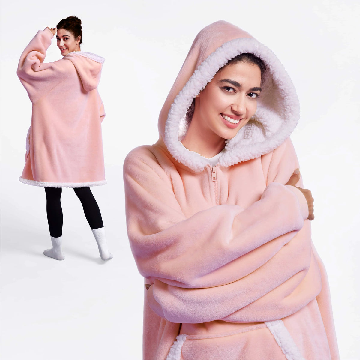 Adult Sherpa Wearable Blanket - Pink