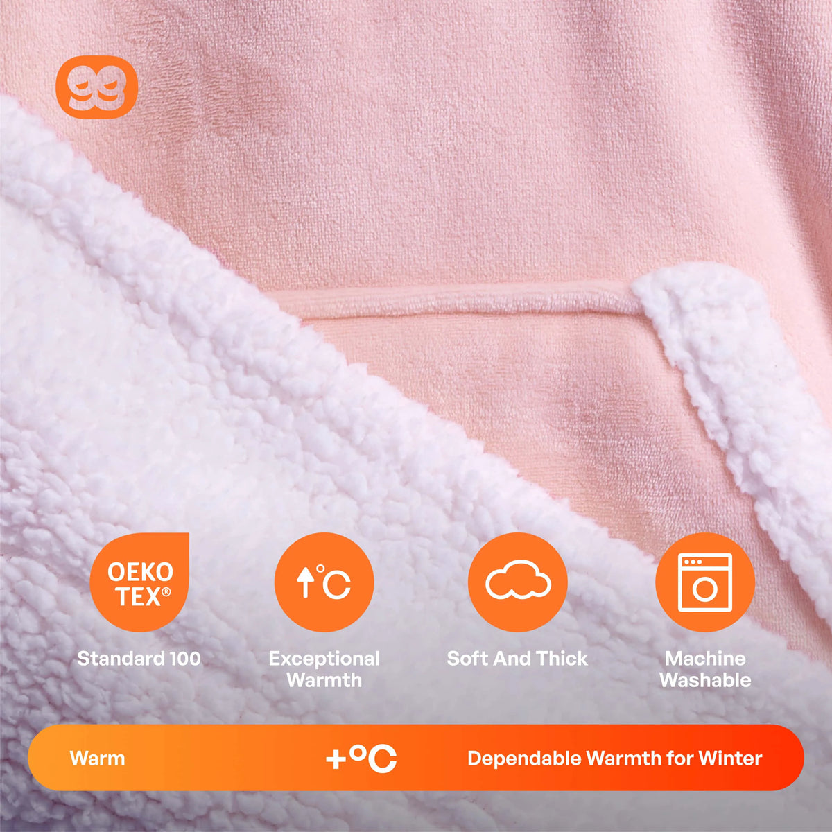 Adult Sherpa Wearable Blanket - Pink