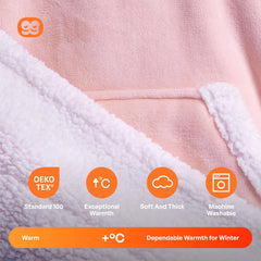 Adult Sherpa Wearable Blanket - Pink