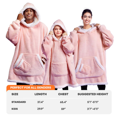 Adult Sherpa Wearable Blanket - Pink