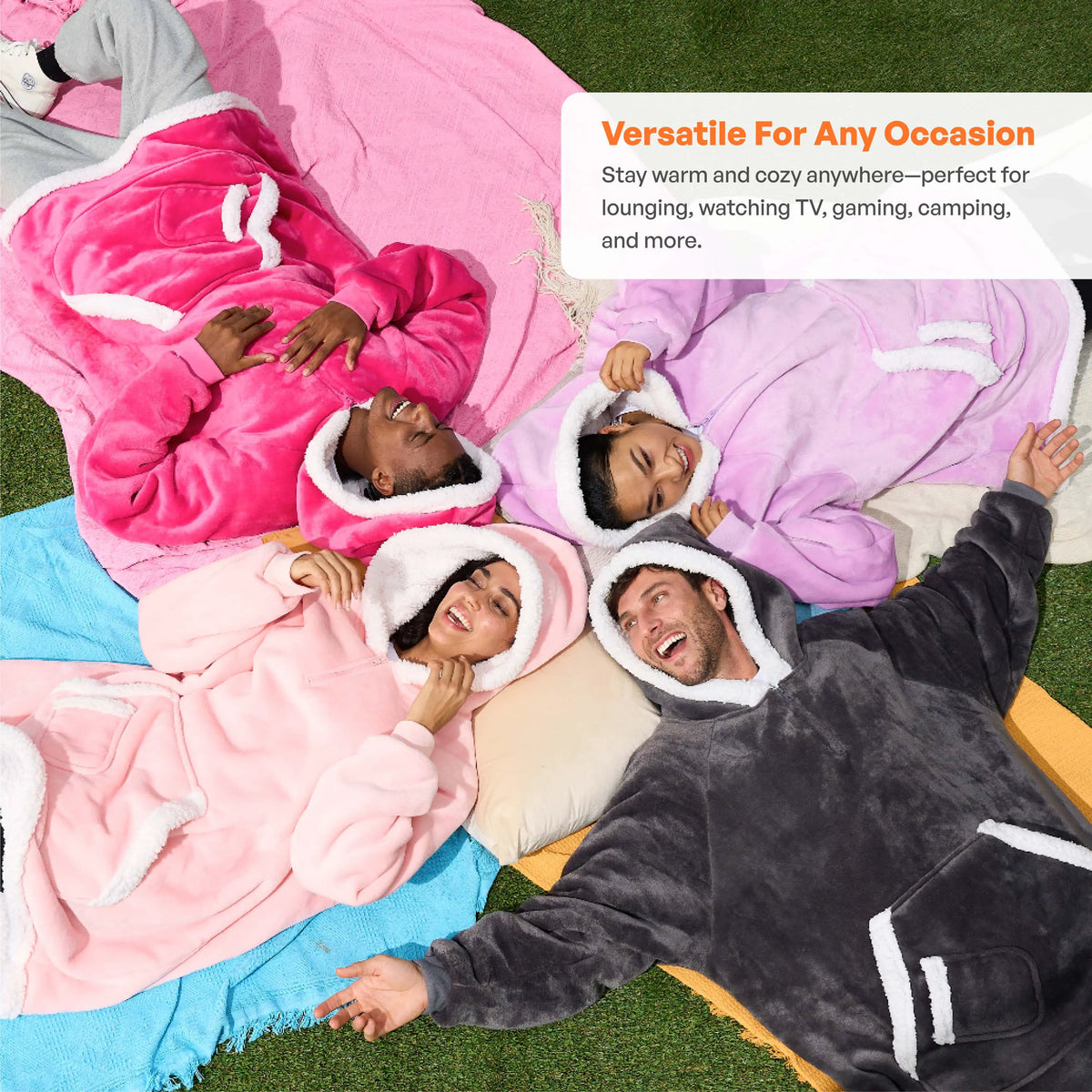Adult Sherpa Wearable Blanket - Pink