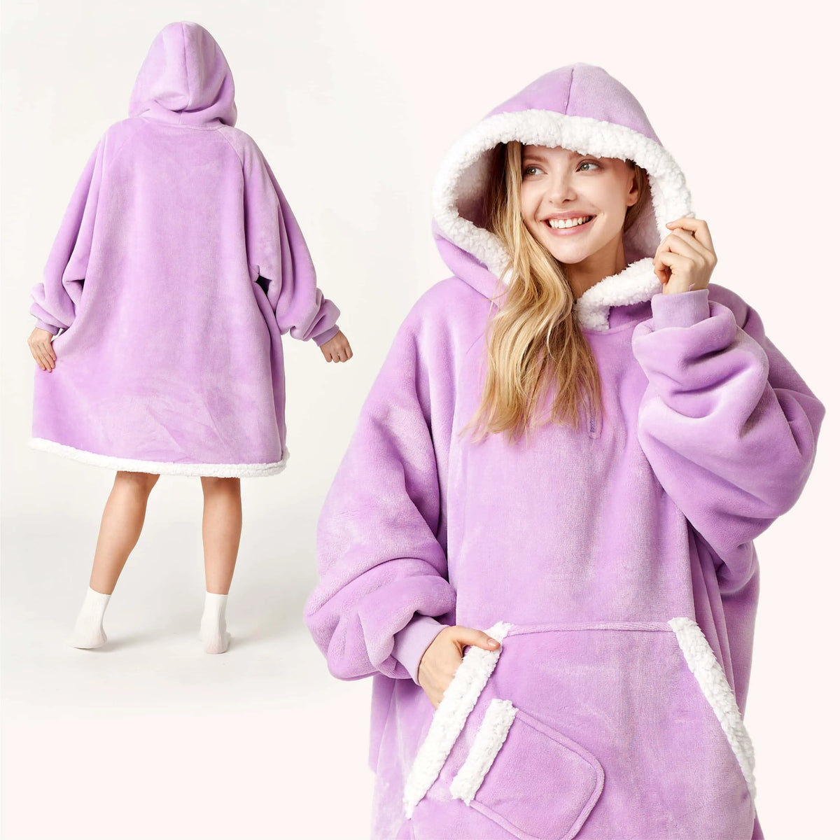 Adult Sherpa Wearable Blanket - Violet
