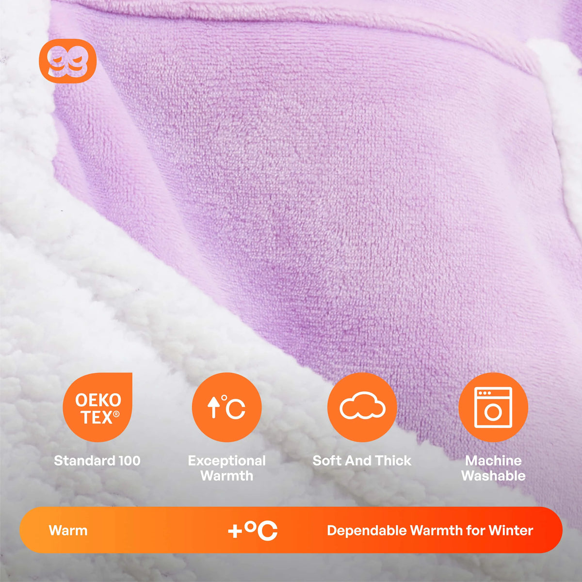 Adult Sherpa Wearable Blanket - Violet
