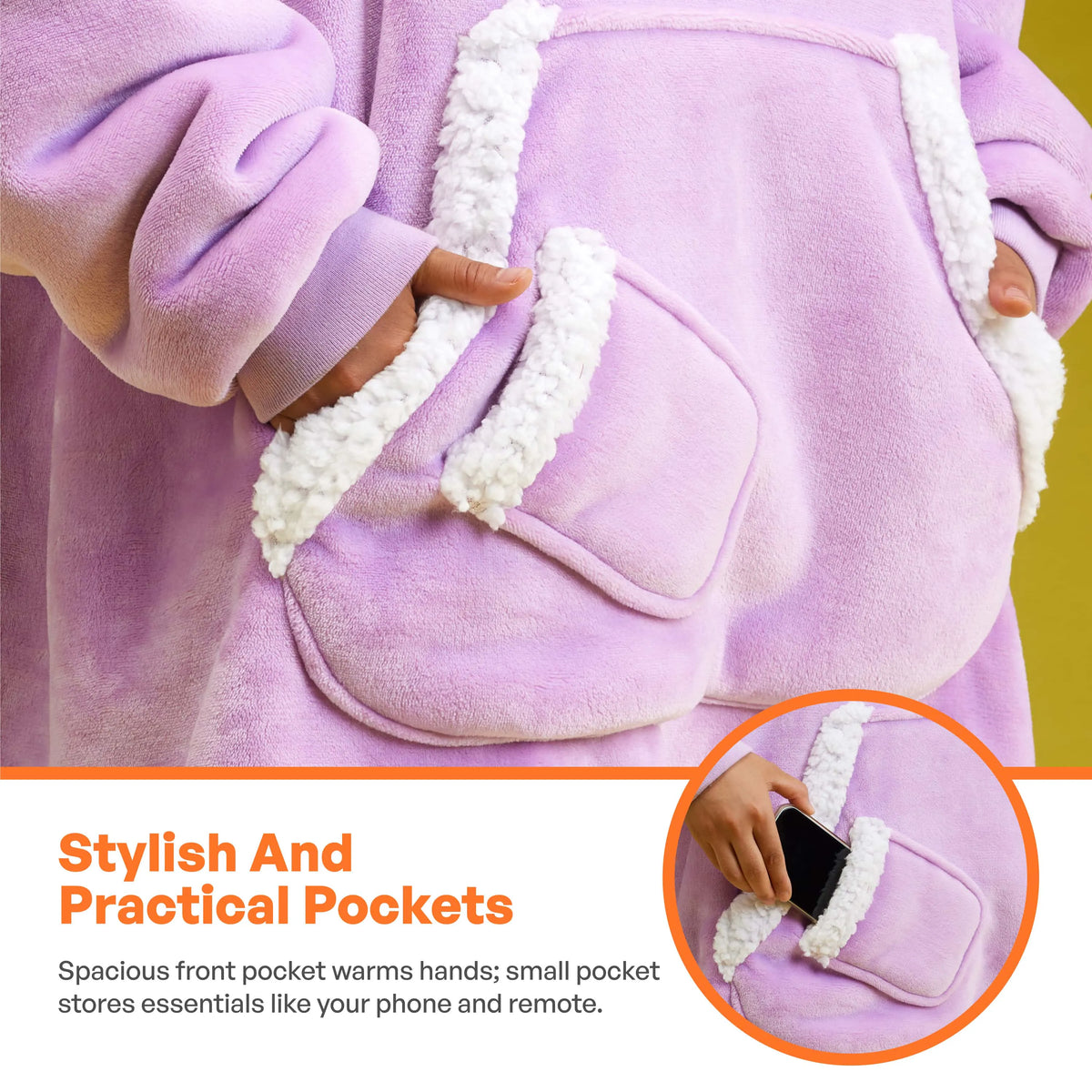 Adult Sherpa Wearable Blanket - Violet