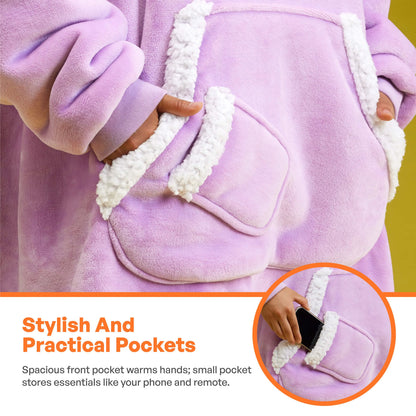 Adult Sherpa Wearable Blanket - Violet
